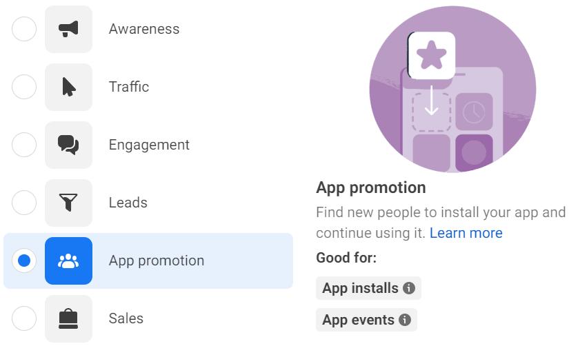 App Promotion Objective